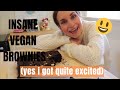 Getting excited over the most INSANE (virtually) vegan brownies