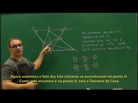 Geometria - Aula 68 - Aplicação do Teorema de Ceva: 2 - Legendado