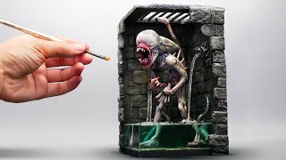 How To Make Alien In Dungeon Diorama / Polymer Clay / Epoxy resin