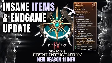 NEW SEASON 11 INFO - CRAZY ITEMS + ENDGAME UPDATES Diablo 4