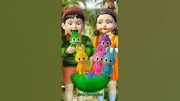 Squid Game AI Chinese Labubu Colorful Candy ASMR Mukbang #squidgame #squidgame2 #ai #asmr #eating