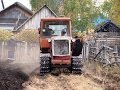 Tractor DT-75, plowing the garden /// Трактор ДТ-75, вспашка огорода