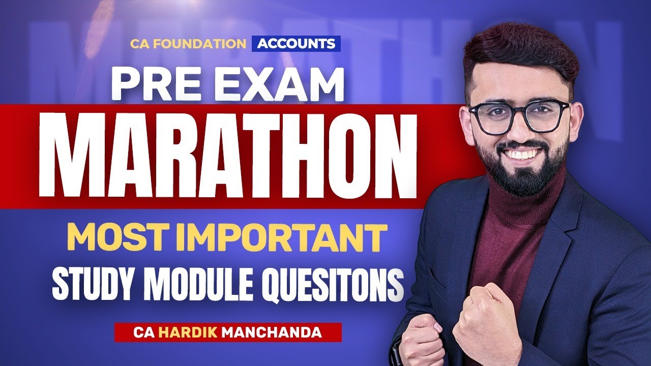 CA Foundation Pre Exam Marathon - MOST IMPORTANT Study Material ...