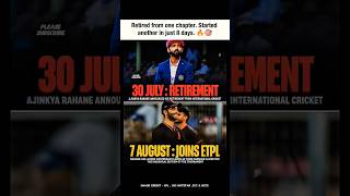 AJINKYA RAHANE'S NEW CHAPTER BEGINS! 🇮🇳➡️🌎�