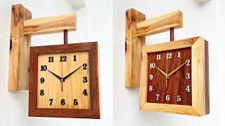 Design Ideas For Wall Clocks With 2 Dials || Woodworking Project