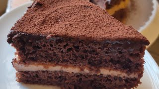 كيكة خفيفة و ساهلة بصلصة الشوكولا الكراميل بزاف بنينة cake au chocolat  caramel très facile #cake