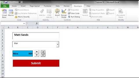 Excel 2010 VBA Tutorial 57   ActiveX Controls   Spin Buttons