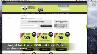 Straight Talk Rumor 10GB and 15GB Plans