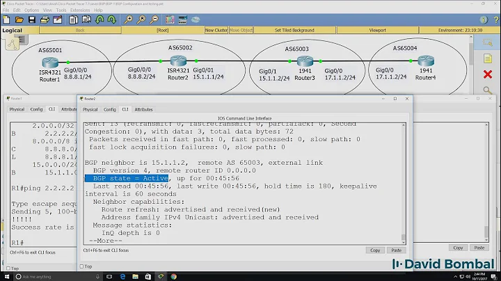 Cisco CCNA Packet Tracer Ultimate labs: BGP Configuration Lab 1: BGP Answers Part 3