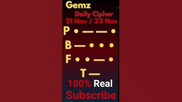 Gemz Daily Cipher Morse Code 21 Nov 22 Nov 2024 | Unlock Today’s Code & Rewards! #gemzdailycode