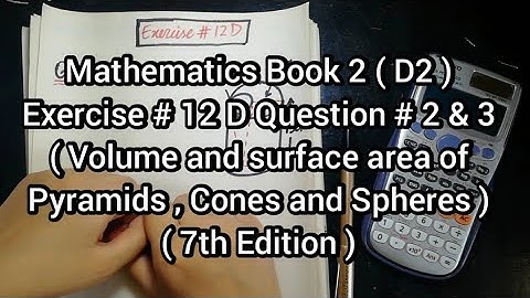 Mathematics Book 2 (D2) |  7th Edition | Exercise # 12 D | Q # 2 & 3  | Ifra Syed | in Urdu\Hindi