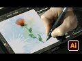 How I draw Flowers with Vector Watercolor Brushes in Adobe Illustrator