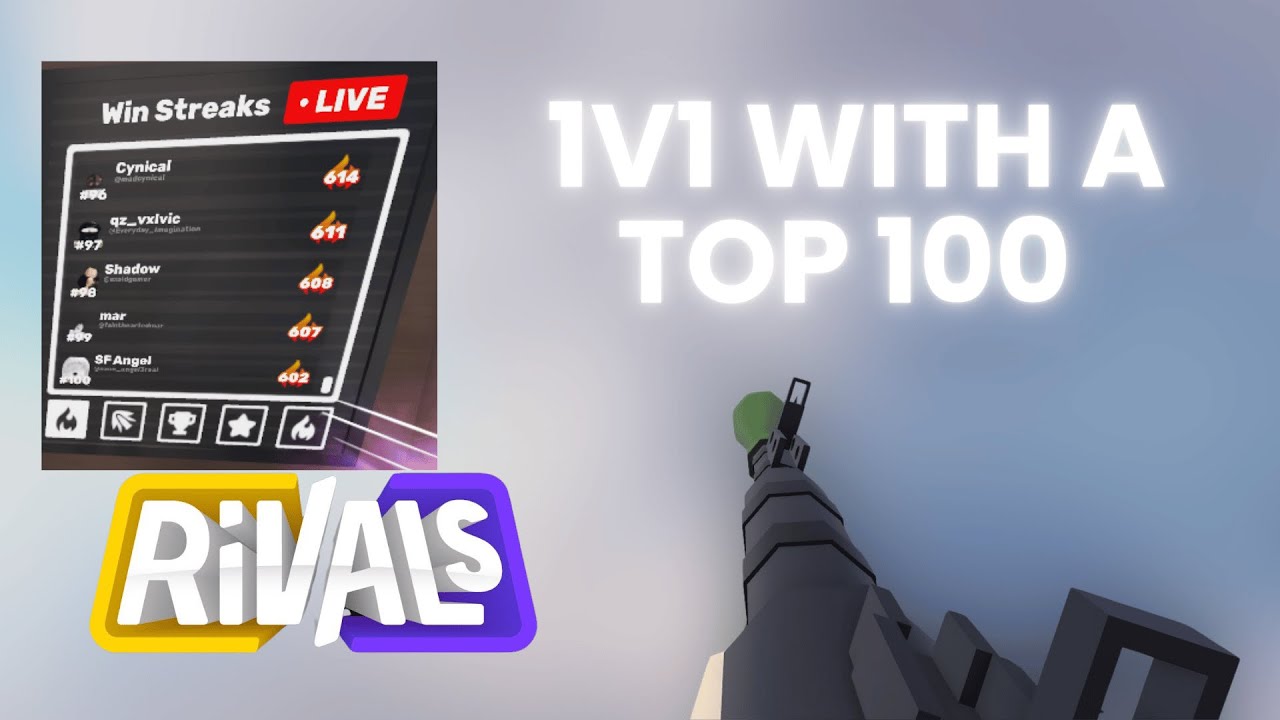 [🔴LIVE] RIVALS 1V1 WITH TOP 100 PLAYER | ROBLOX - YouTube