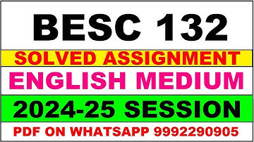 besc 132 solved assignment 2024-25 | besc 132 solved assignment in english 2025 | besc 132 2024-25