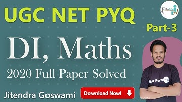 09:00 PM Part-3(DI,Maths) 2020 UGC NET Paper 1| NET 2020 Exam previous year question