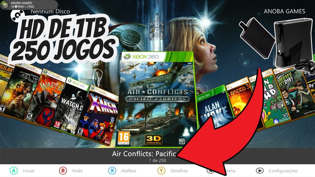 Xbox 360 Desbloqueado Rgh 500gb Com 80 Jogos - Desconto no Preço