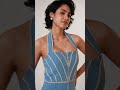 Upgrade your denim game with this stunning halter-neck maxi dress! #fashion #khadi #fashionstyle