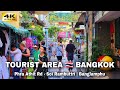 4k bangkok tourist area walk  soi rambuttri  phra athit rd  thailand 2023