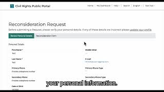 MDCR Public Portal: How to Submit a Reconsideration Request