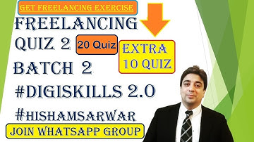Digiskills 2.0 freelancing quiz 1 batch 2 Total 20 Quiz solution || Freelancing Quiz 1