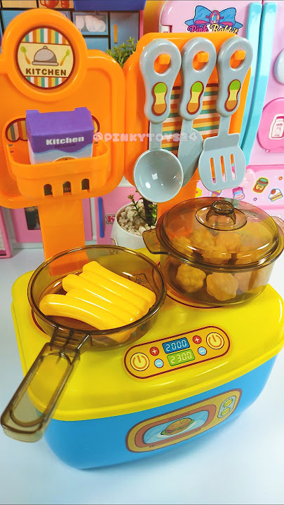 Satisfying Miniature: Mini Yellow Kitchen Set Cooking Set Toys Playset ASMR (No talking)