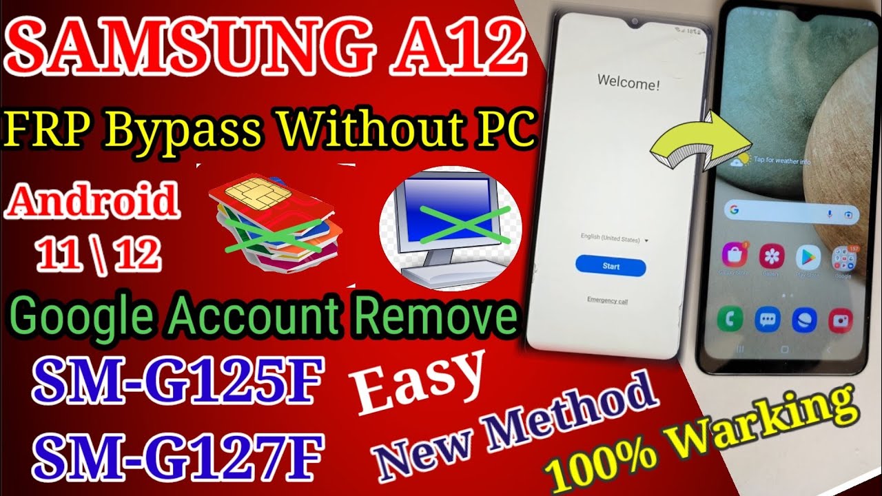 Samsung A12 FRP Bypass Without PC" How to Remove Google Account Samsung
