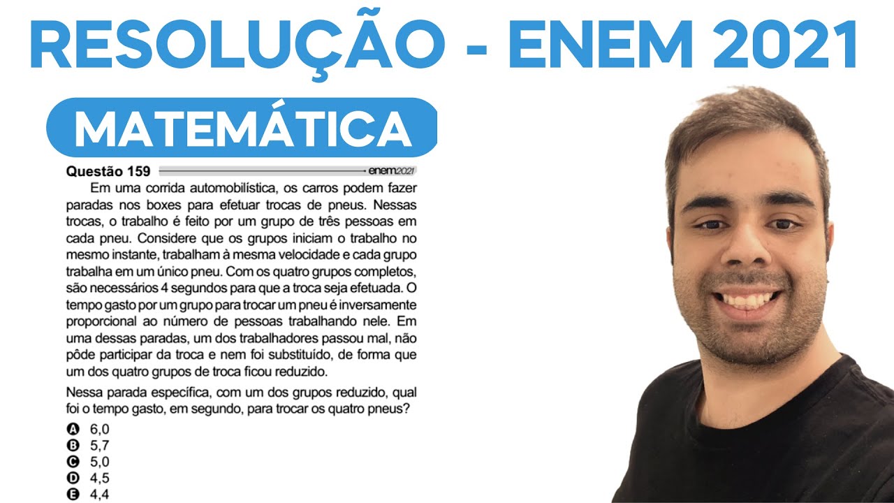 ENEM 2021 – Em uma corrida automobilística, os carros podem fazer paradas nos boxes para efetuar