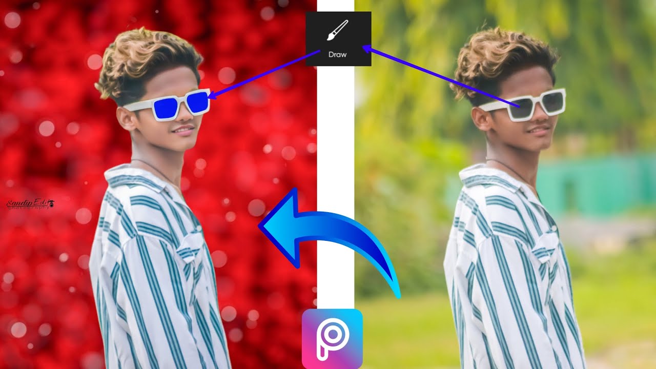 Red Background Editing | PicsArt Photo Edition | Chasma Ko Colour Change Garam