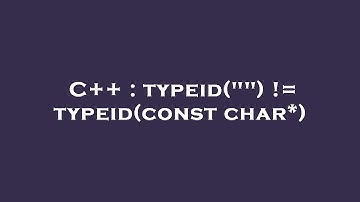 C++ : typeid("") != typeid(const char*)