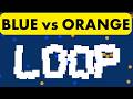 Blue vs Orange LOOP Arena — The Pixel Wall Keeps Rebuilding