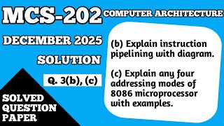 P8- Instruction Pipelining and Addressing Modes of 8086 | Microprocessor| MCS 202 Important Question