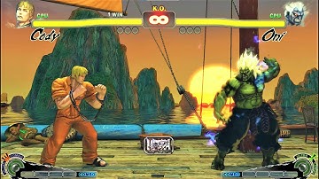 CODY VS ONİ | CPU VS CPU Ultra Street Fighter IV  (Hardest AI)