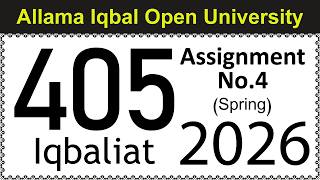 AIOU Code 405 Solved Assignment No 4 | Spring 2026 | Iqbaliat | Let's Study AIOU