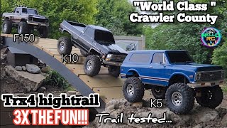 3 traxxas trx4 hightrails trailing at the amazing Crawler County . which is your favorite?