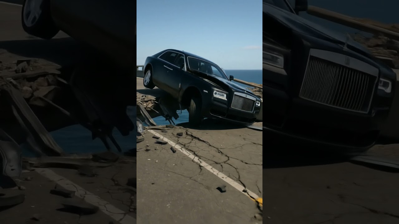 This car falls off a bridge into the sea due to speeding and carelessness 😱💔