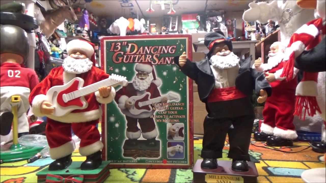 Animated Dancing Millennium and guitar (Celebrate) Santas Plus Gorilla