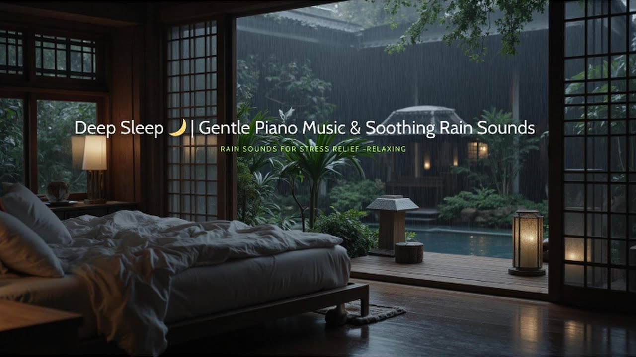 Release Stress & Sleep Deep | Piano Music & Rain Sounds