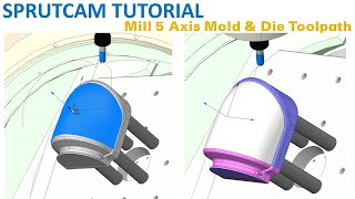 SprutCAM Tutorial #163 | Milling 3+2 Axis Roughing Waterline