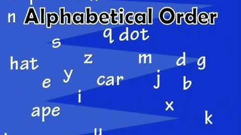 A Lesson on Alphabetizing
