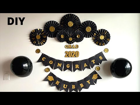 Video: Graduation Party Decoration Ideas at Home | DIY Paper Backdrop for Graduation
