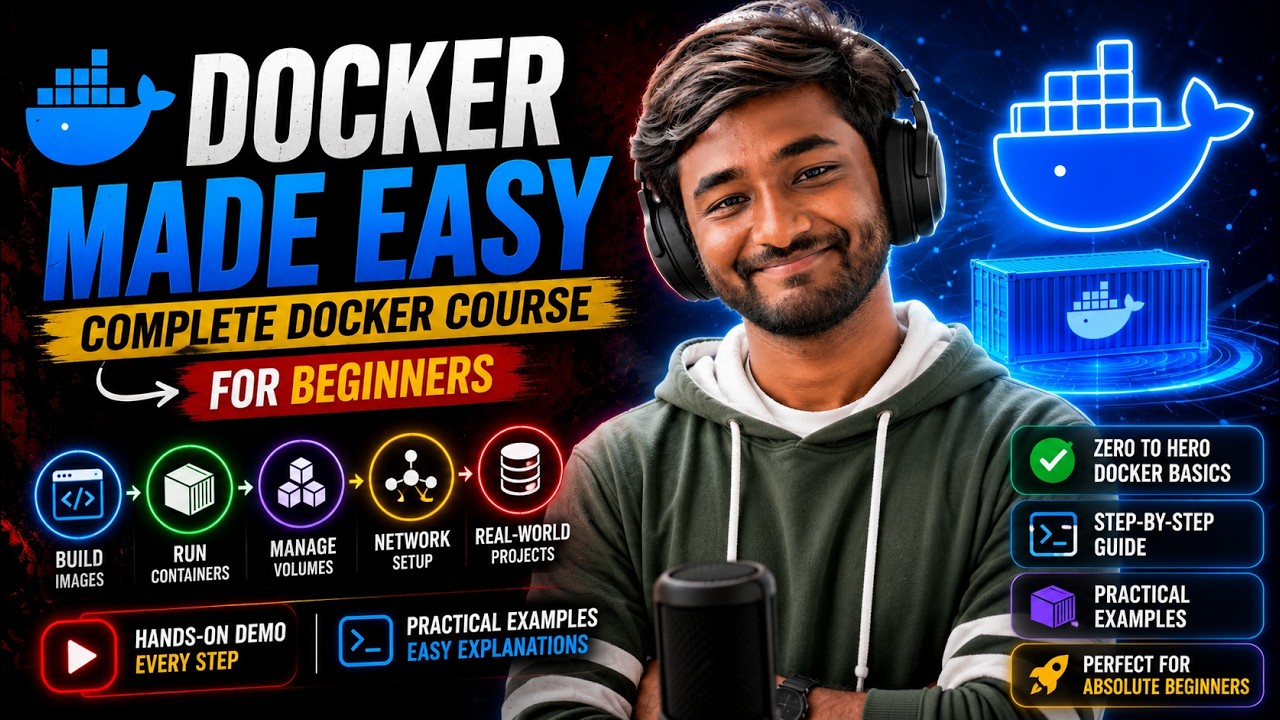 Docker Made Easy 🐳 | Complete Docker Course for Beginners (Intro) - YouTube