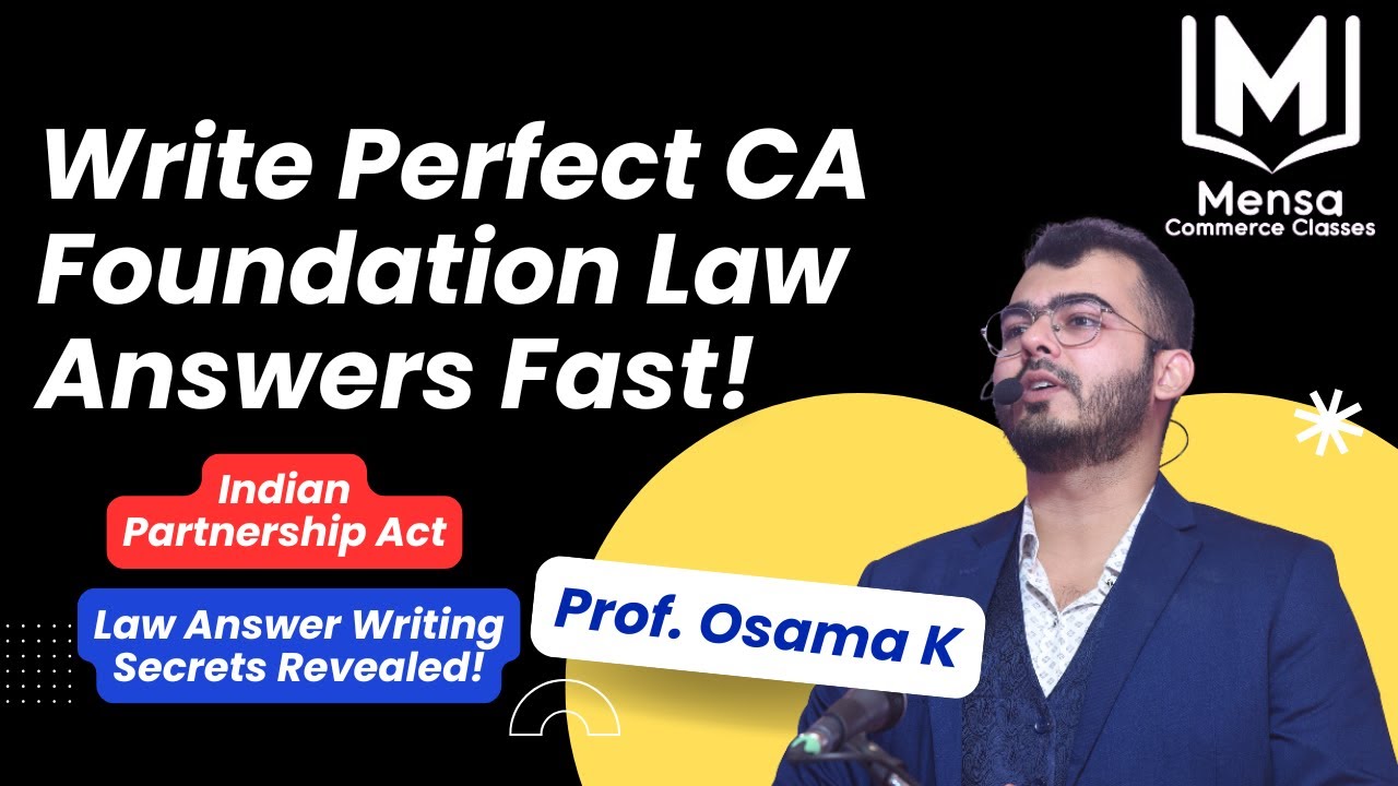 Perfect Law Answers for CAFC Jan 2026 | Indian Partnership Act