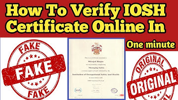 How To Check iosh Certificate Verification Online In Hindi | How To Check iosh Certificate Online