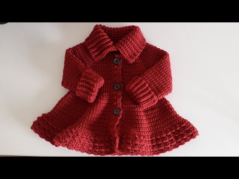 Crochet #29 How to crochet a high neck coat for a girl /Part 1