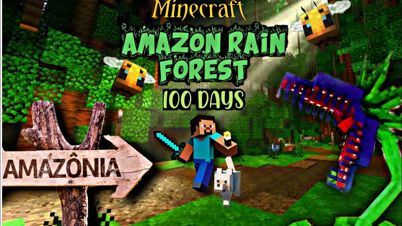 I Survived 100 Days in the AMAZON RAINFOREST on Minecraft (Hindi ...