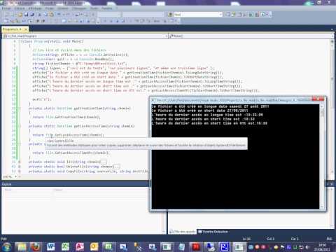 Tutoriel 39 File Get Creation time en C# en français