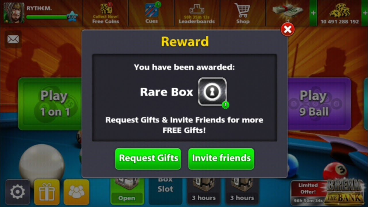 8 ball pool free rare box link