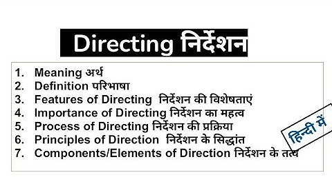 What is Directing in Hindi - Features, Process, Principles, Importance | Class 12 Business Studies