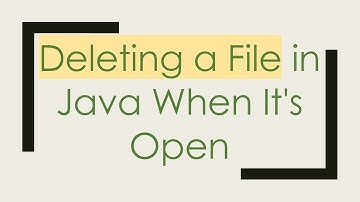 Deleting a File in Java When It