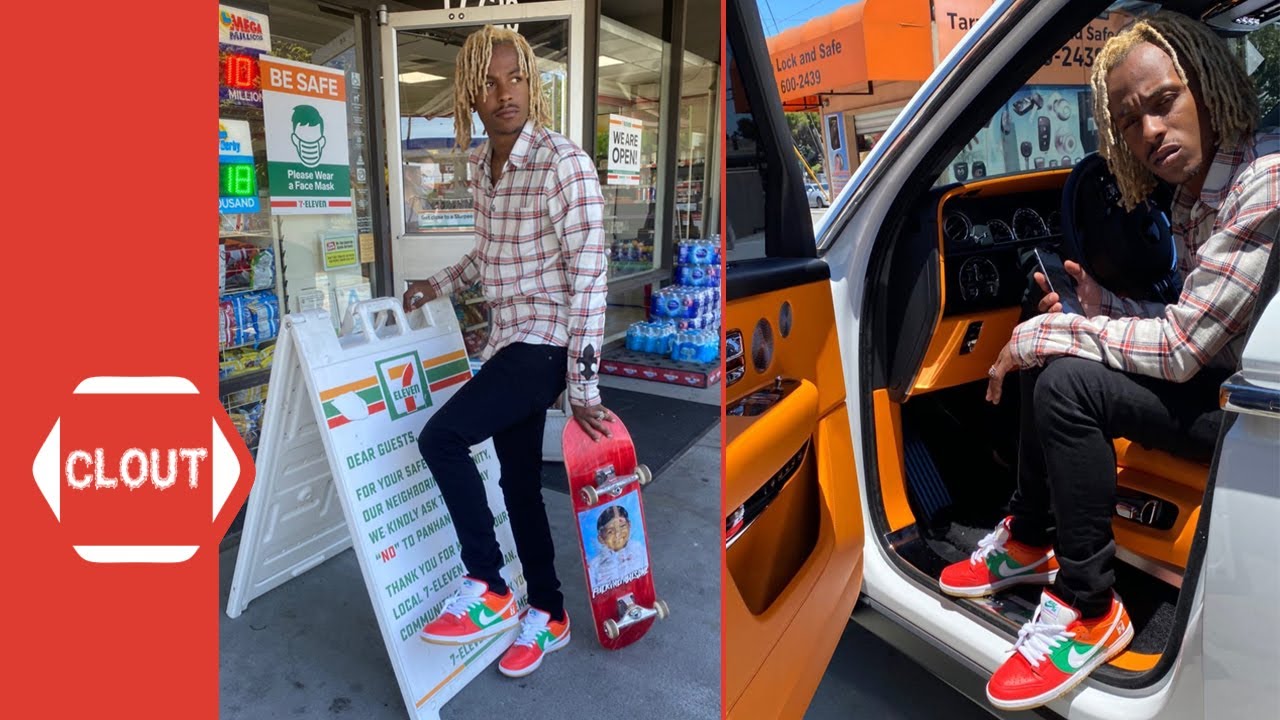 Rich The Kid Skateboards Inside Of A '7 